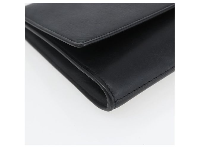 SAINT LAURENT Pochette in Pelle Nera Oro Auth ka1261 Nero D'oro - vista 8
