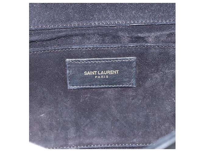 SAINT LAURENT Pochette in Pelle Nera Oro Auth ka1261 Nero D'oro - vista 9