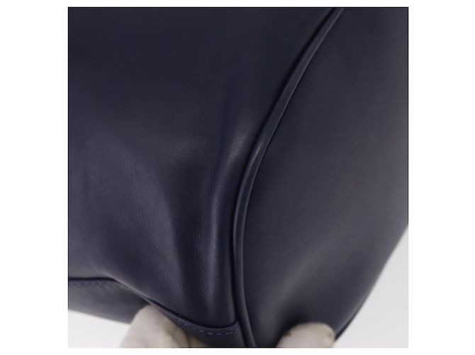 Céline Borsa a Spalla CELINE Circle in Pelle Blu Navy Oro Auth 159739 D'oro - vista 16
