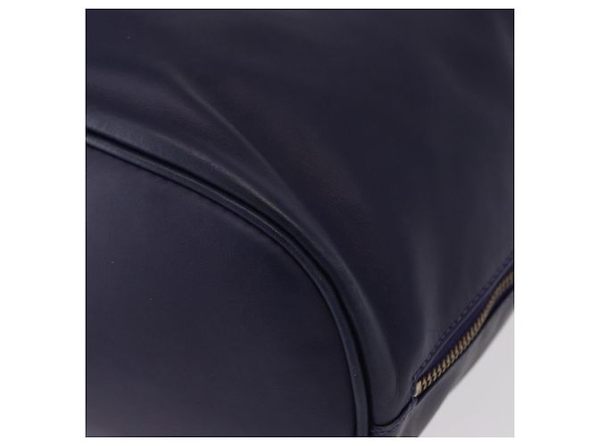 Céline Borsa a Spalla CELINE Circle in Pelle Blu Navy Oro Auth 159739 D'oro - vista 17