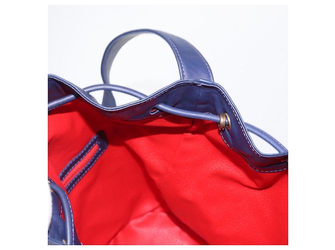 Céline Borsa a Spalla CELINE Circle in Pelle Blu Navy Oro Auth 159739 D'oro - vista 21