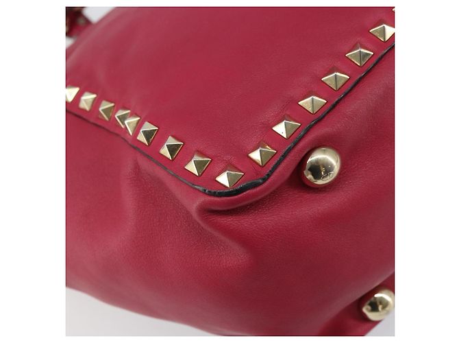 VALENTINO Rock Nieten Tote Bag Leder 2in1 Rosa Gold Auth BA9403 Pink Golden - Ansicht 11