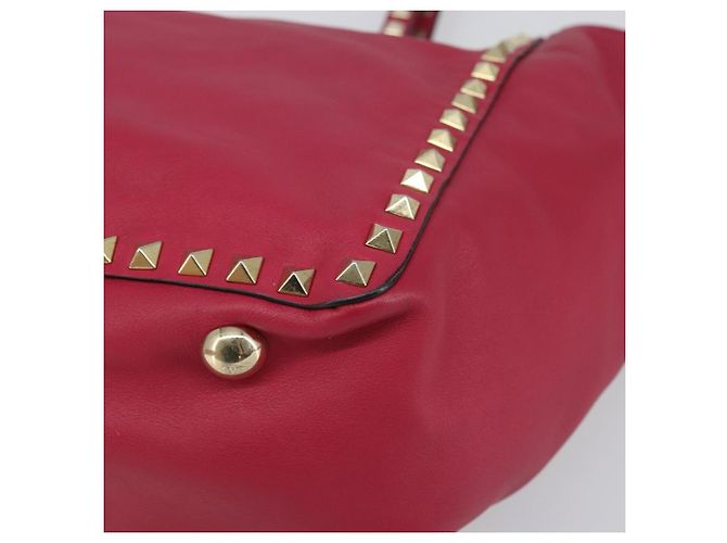 VALENTINO Rock Nieten Tote Bag Leder 2in1 Rosa Gold Auth BA9403 Pink Golden - Ansicht 14