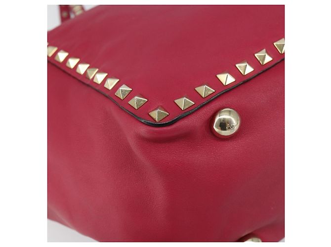 VALENTINO Rock Nieten Tote Bag Leder 2in1 Rosa Gold Auth BA9403 Pink Golden - Ansicht 15