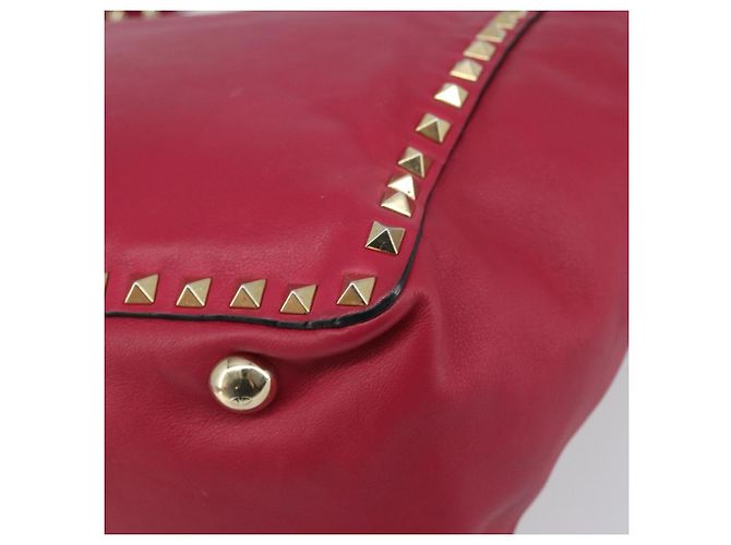VALENTINO Rock Nieten Tote Bag Leder 2in1 Rosa Gold Auth BA9403 Pink Golden - Ansicht 16