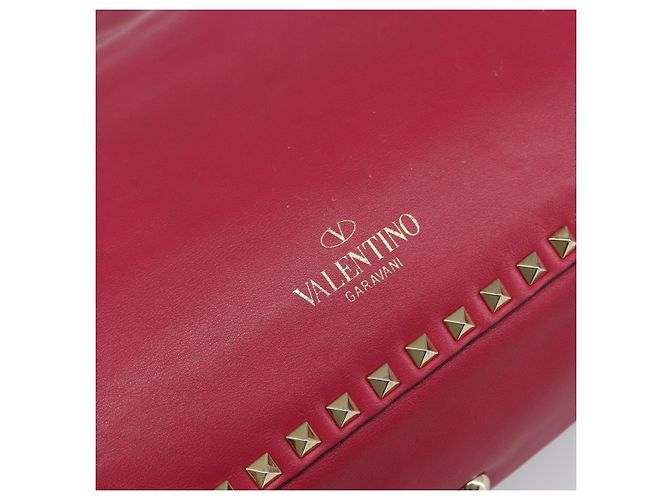 VALENTINO Rock Nieten Tote Bag Leder 2in1 Rosa Gold Auth BA9403 Pink Golden - Ansicht 17