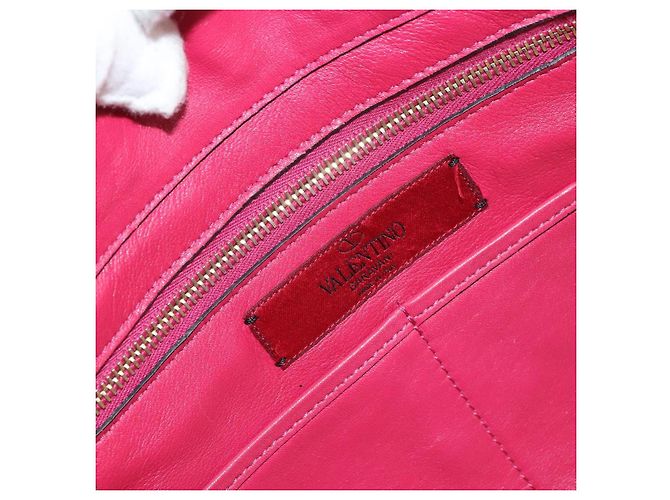 VALENTINO Rock Nieten Tote Bag Leder 2in1 Rosa Gold Auth BA9403 Pink Golden - Ansicht 19