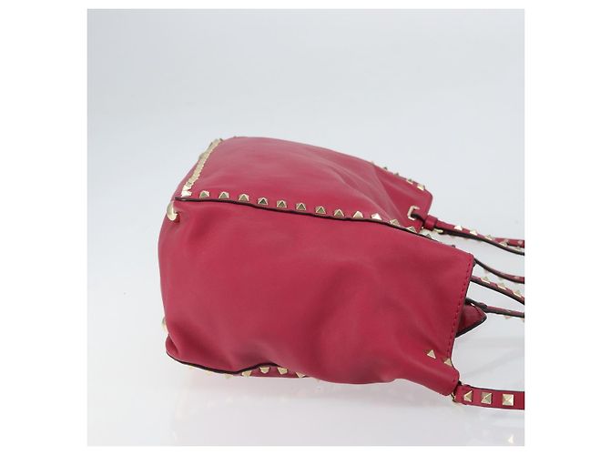 VALENTINO Rock Nieten Tote Bag Leder 2in1 Rosa Gold Auth BA9403 Pink Golden - Ansicht 3