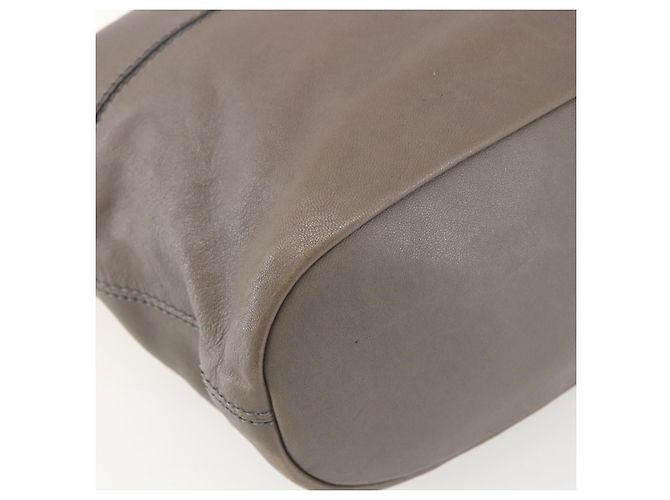 GIVENCHY Nightingale Hand Bag Leather 2way Gray Gold Auth am10293 - view 10