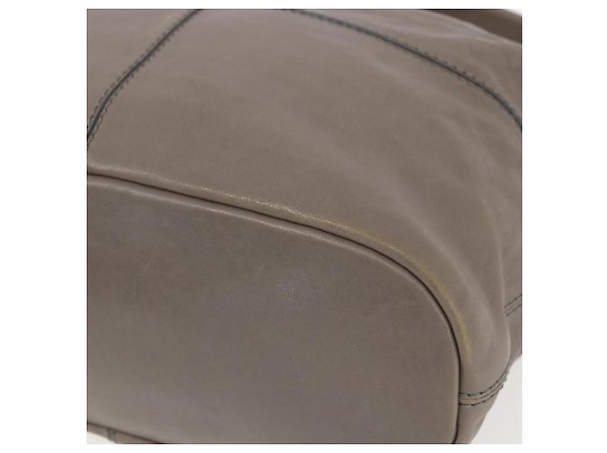 GIVENCHY Nightingale Hand Bag Leather 2way Gray Gold Auth am10293 - view 15