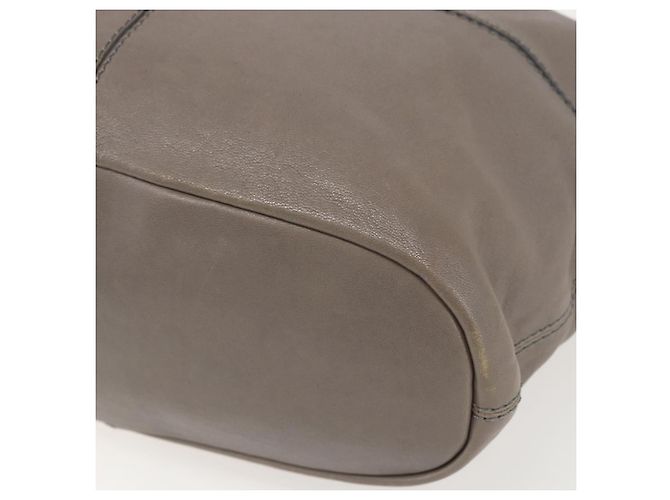 GIVENCHY Nightingale Hand Bag Leather 2way Gray Gold Auth am10293 - view 17