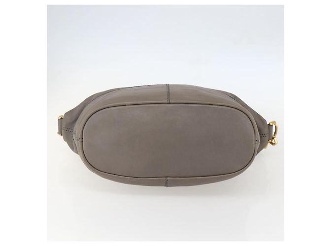 GIVENCHY Nightingale Hand Bag Leather 2way Gray Gold Auth am10293 - view 5