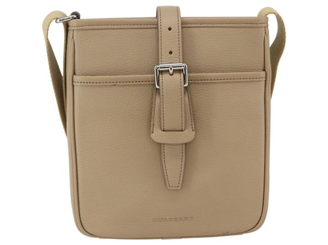 Burberry Borsa a Spalla in Pelle Beige Argento Auth am10199V - vista 13