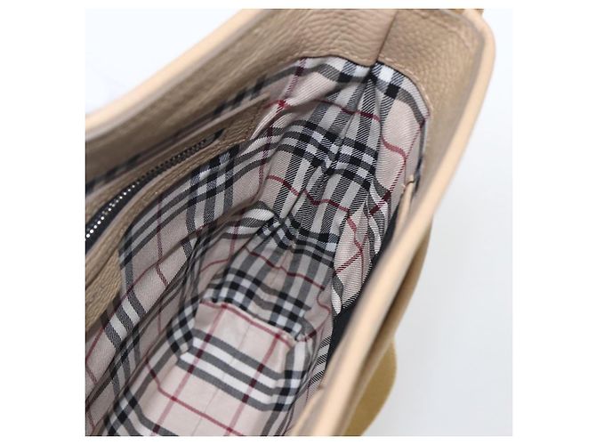 Burberry Borsa a Spalla in Pelle Beige Argento Auth am10199V - vista 19