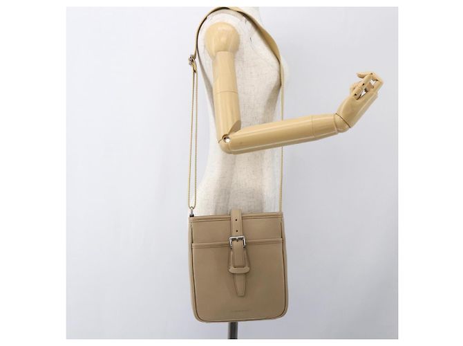 Burberry Borsa a Spalla in Pelle Beige Argento Auth am10199V - vista 23