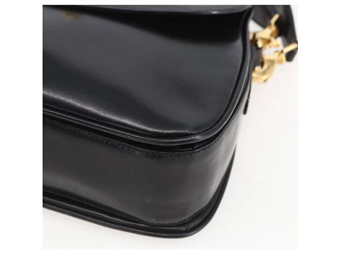 Borsa a Spalla in Pelle Nera e Oro GUCCI 001 4214 Auth 160233 Nero D'oro - vista 10