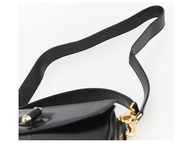 Borsa a Spalla in Pelle Nera e Oro GUCCI 001 4214 Auth 160233 Nero D'oro - vista 14
