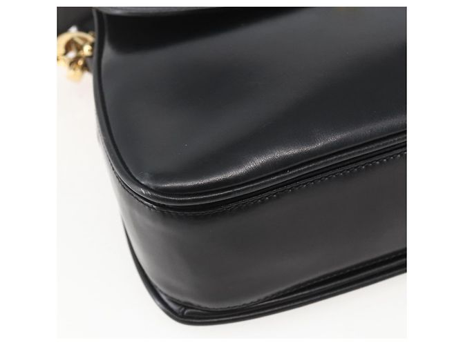 Borsa a Spalla in Pelle Nera e Oro GUCCI 001 4214 Auth 160233 Nero D'oro - vista 15