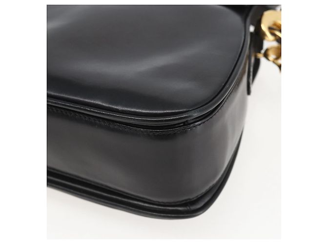 Borsa a Spalla in Pelle Nera e Oro GUCCI 001 4214 Auth 160233 Nero D'oro - vista 16