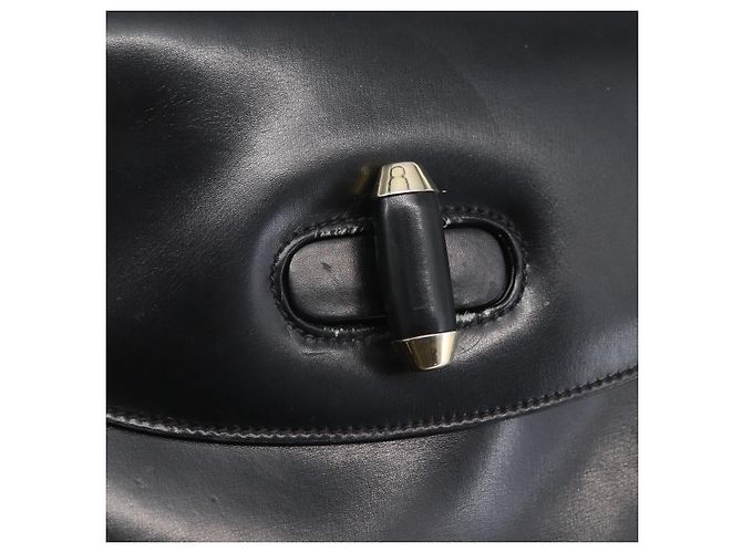 Borsa a Spalla in Pelle Nera e Oro GUCCI 001 4214 Auth 160233 Nero D'oro - vista 18