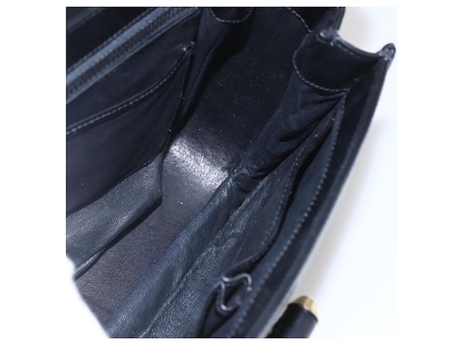 Borsa a Spalla in Pelle Nera e Oro GUCCI 001 4214 Auth 160233 Nero D'oro - vista 21