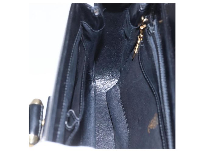 Borsa a Spalla in Pelle Nera e Oro GUCCI 001 4214 Auth 160233 Nero D'oro - vista 22