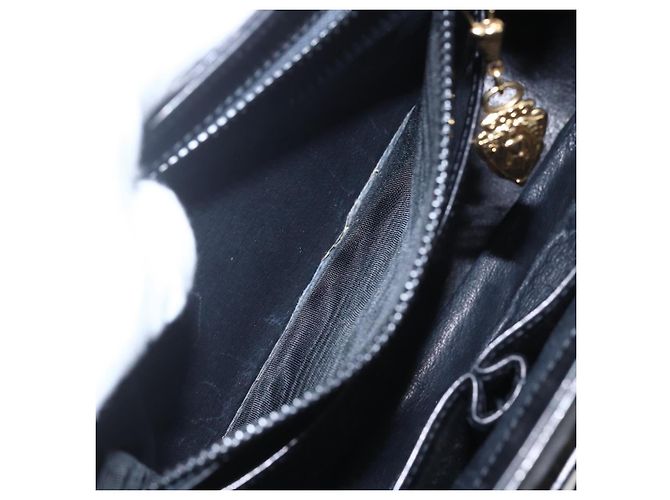 Borsa a Spalla in Pelle Nera e Oro GUCCI 001 4214 Auth 160233 Nero D'oro - vista 24