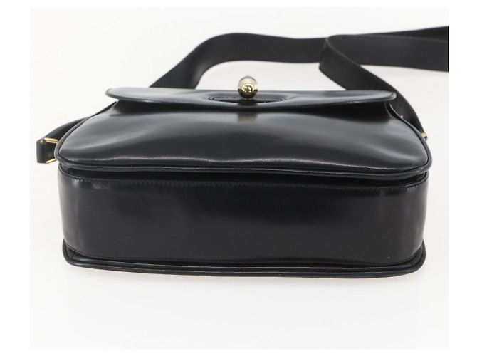 Borsa a Spalla in Pelle Nera e Oro GUCCI 001 4214 Auth 160233 Nero D'oro - vista 5