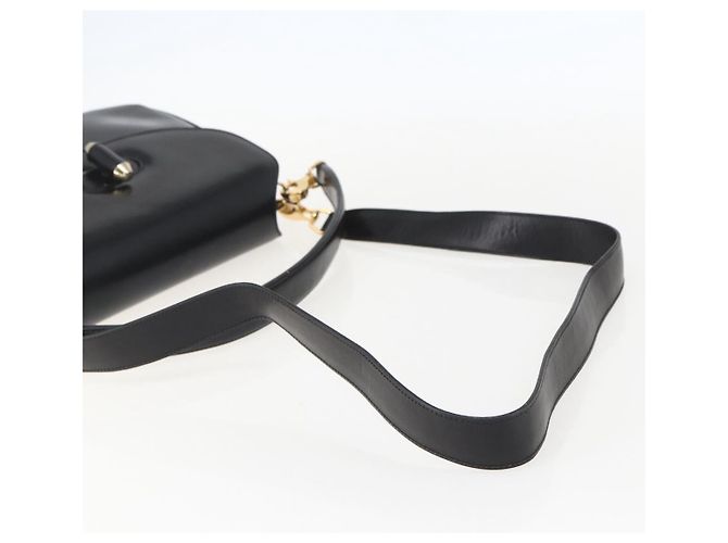 Borsa a Spalla in Pelle Nera e Oro GUCCI 001 4214 Auth 160233 Nero D'oro - vista 9
