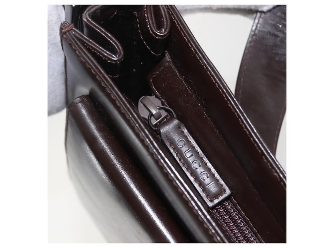 Gucci Borsa a Spalla in Pelle Marrone Auth 160297 - vista 17