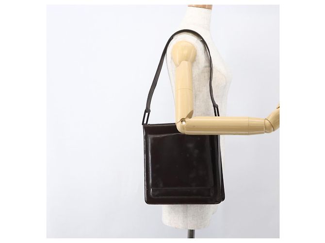 Gucci Borsa a Spalla in Pelle Marrone Auth 160297 - vista 23
