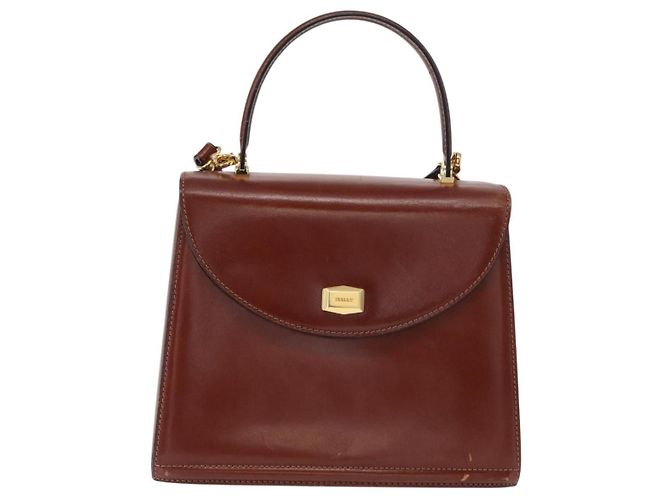 BALLY Borsa a Mano in Pelle 2 in 1 Marrone Oro Auth 159141 D'oro - vista 13