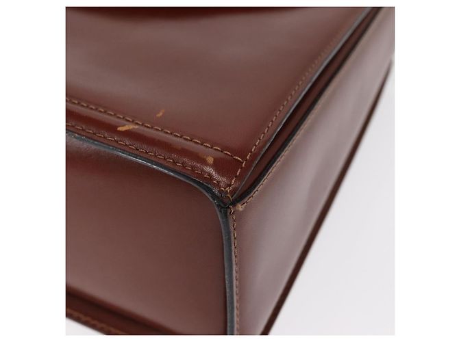 BALLY Borsa a Mano in Pelle 2 in 1 Marrone Oro Auth 159141 D'oro - vista 16