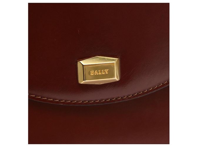 BALLY Borsa a Mano in Pelle 2 in 1 Marrone Oro Auth 159141 D'oro - vista 18