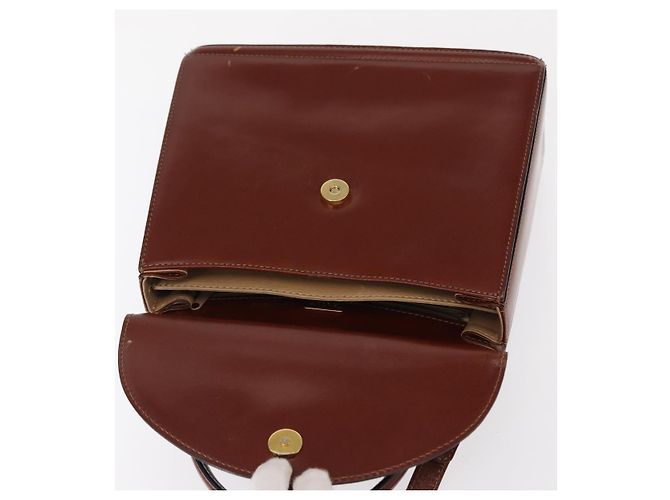 BALLY Borsa a Mano in Pelle 2 in 1 Marrone Oro Auth 159141 D'oro - vista 19