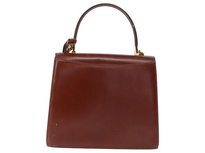 BALLY Borsa a Mano in Pelle 2 in 1 Marrone Oro Auth 159141 D'oro - vista 2