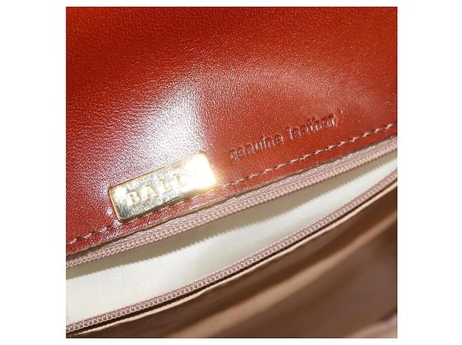 BALLY Borsa a Mano in Pelle 2 in 1 Marrone Oro Auth 159141 D'oro - vista 20