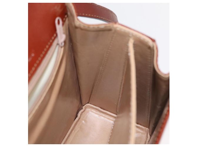 BALLY Borsa a Mano in Pelle 2 in 1 Marrone Oro Auth 159141 D'oro - vista 21