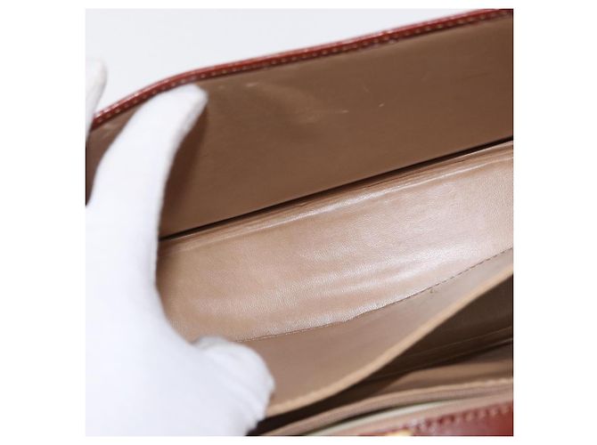 BALLY Borsa a Mano in Pelle 2 in 1 Marrone Oro Auth 159141 D'oro - vista 23