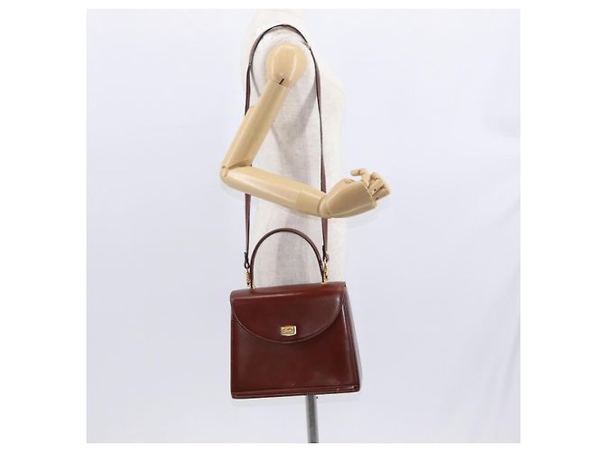BALLY Borsa a Mano in Pelle 2 in 1 Marrone Oro Auth 159141 D'oro - vista 27
