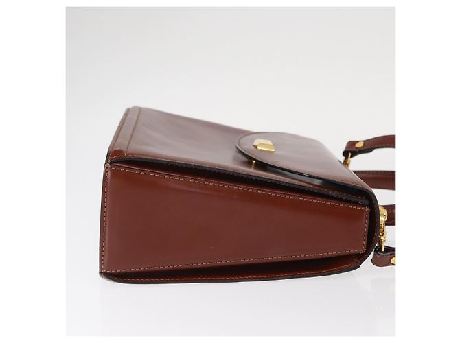 BALLY Borsa a Mano in Pelle 2 in 1 Marrone Oro Auth 159141 D'oro - vista 3