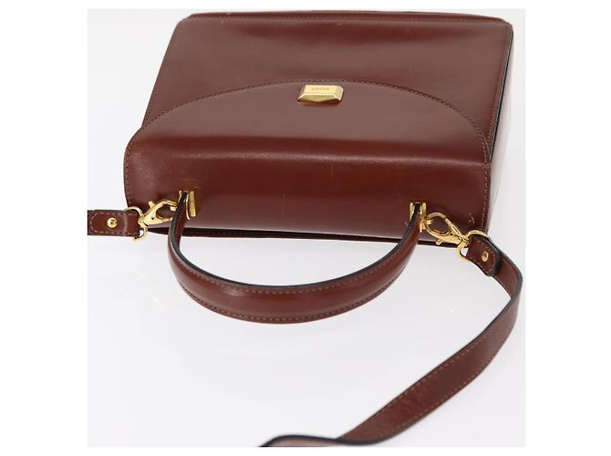 BALLY Borsa a Mano in Pelle 2 in 1 Marrone Oro Auth 159141 D'oro - vista 6