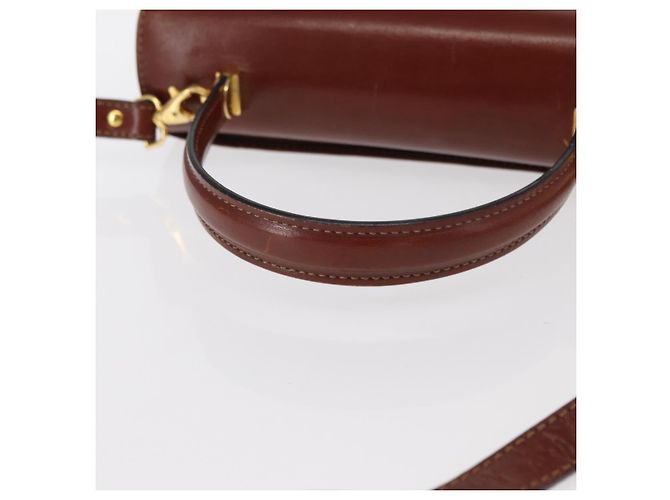 BALLY Borsa a Mano in Pelle 2 in 1 Marrone Oro Auth 159141 D'oro - vista 7