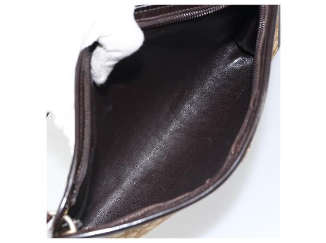 Borsa a Spalla in Tela Trotter Christian Dior Beige Oro Auth 159028 D'oro - vista 12
