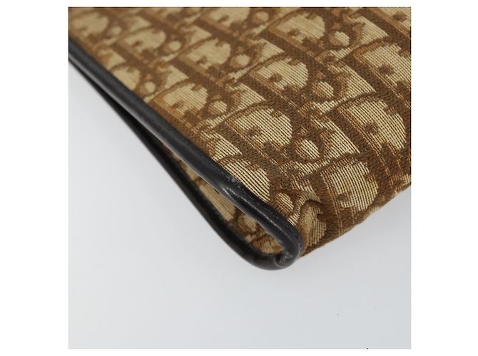 Borsa a Spalla in Tela Trotter Christian Dior Beige Oro Auth 159028 D'oro - vista 14