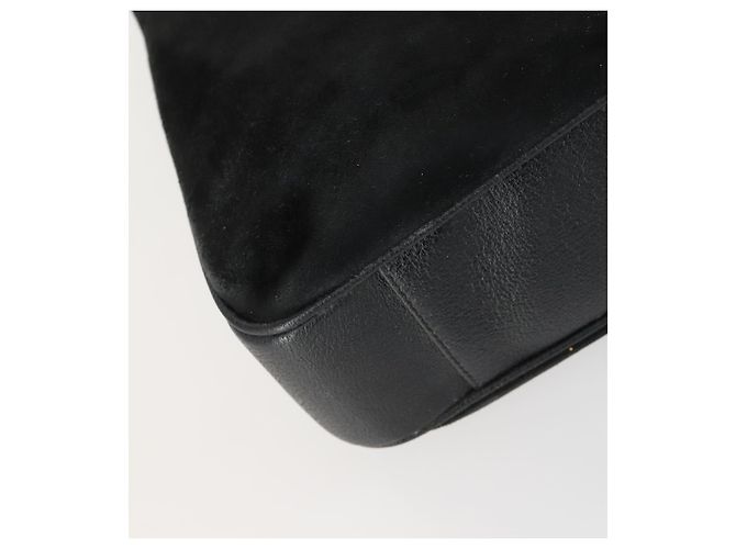 Bamboo GUCCI Schultertasche aus Wildleder 2 in 1 Schwarz Gold 001 2113 1577 Auth 151562 Golden - Ansicht 16