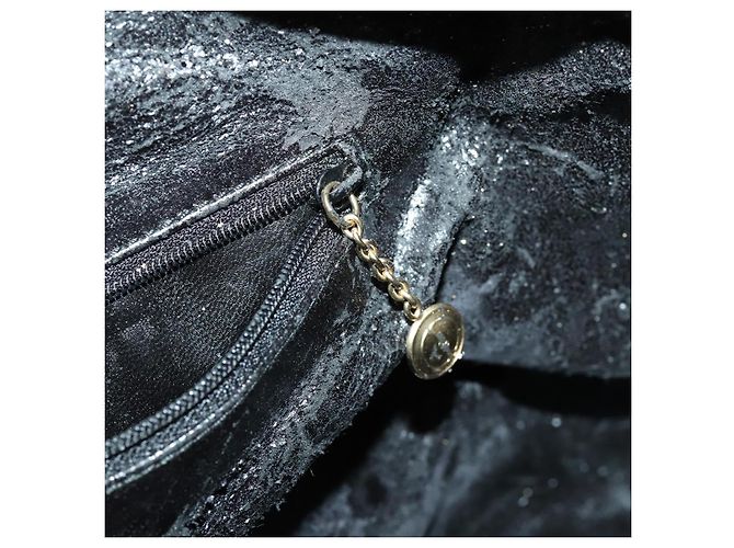 Bamboo GUCCI Schultertasche aus Wildleder 2 in 1 Schwarz Gold 001 2113 1577 Auth 151562 Golden - Ansicht 21