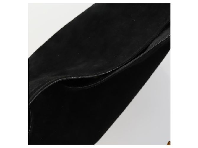 Bamboo GUCCI Schultertasche aus Wildleder 2 in 1 Schwarz Gold 001 2113 1577 Auth 151562 Golden - Ansicht 6
