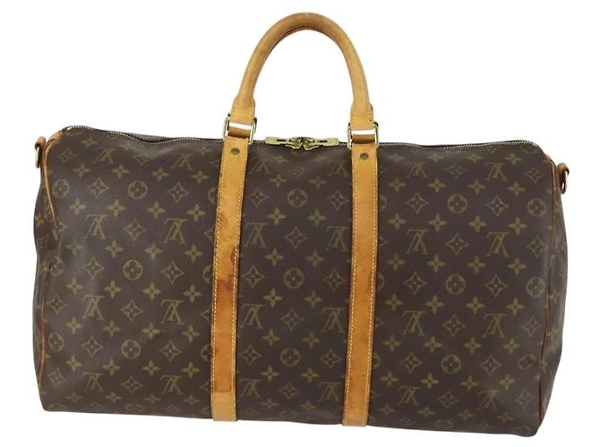 LOUIS VUITTON Borsa Boston Monogram Keepall Bandoulière 50 M41416 LV Auth 157024 Monogramma - vista 2