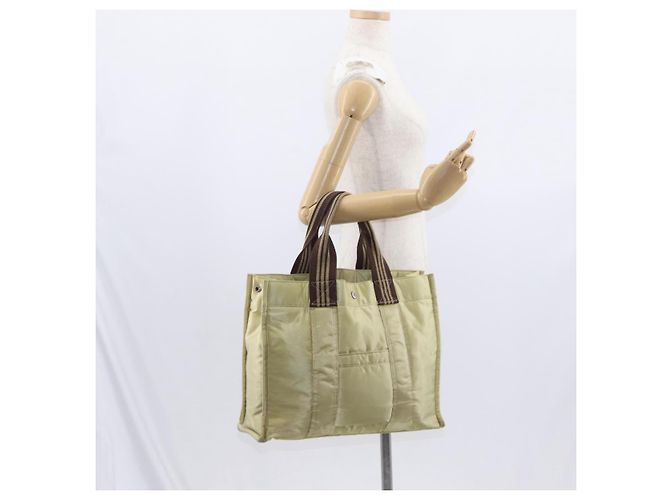 Borsa tote in nylon blu Burberry Label, argento, beige Auth gh1498 - vista 22